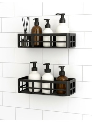 Orret Home 2 Adet Yapışkanlı Banyo Organizer Duş Rafı – Delmeden Montaj, Su Geçirmez Banyo ve Mutfak