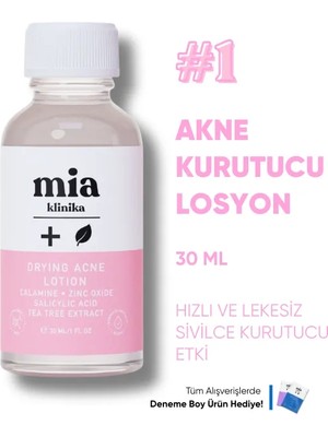 Mia Klinika Akne Karşıtı Sivilce Kurutucu Losyon 30 ml Tüm Cilt Tipleri İçin Hızlı Etki