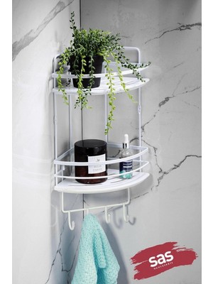 Sas Haus Yapışkanlı Ömür Boyu Paslanmaz Kristal Ayarlanabilir Raf Banyo Düzenleyici Şampuanlık Lk-02