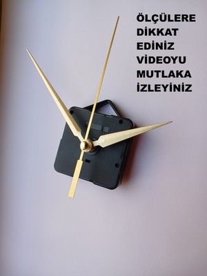 Cnr Shop Saat Mekanizması, 18 mm Şaft Boyu Sessiz Çalışır Saat Motoru Akrep-Yelkovan-Saniye-(Askılı)