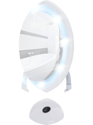 Özgürce Ayaklı LED Kozmetik Ayna, Beyaz, 17,5X28X12 Cm, Şık ve Pratik