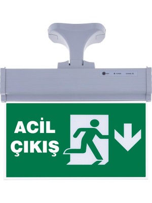 Evimdeyokyok SG071-A3 Çift Yönlü Acil Yönlendirme Armatürü (Askı Aparatlı) Acil Çıkış Aşağı