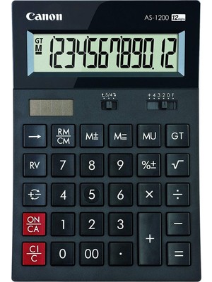 Canon AS-1200 HB 12 Hane Siyah Masa Üstü Hesap Makinesi