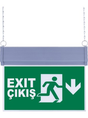 Evimdeyokyok SG051-A2 Çift Yönlü Acil Yönlendirme Armatürü (Zincirli) Exit Çıkış Aşağı