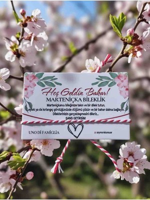 Uno Di Famiglia Şans Bilekliği , Marteniçka Bileklik , Mart Bilekliği , Kırmızı Beyaz Bileklik