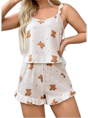 Bipamuk Kadın %100 Pamuklu Şortlu Takım Yumuşak ve Konforlu