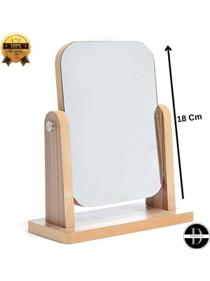Özgürce Ayarlanabilir Ahşap Makyaj Aynası, 18CM, Şık ve Zarif Tasarım