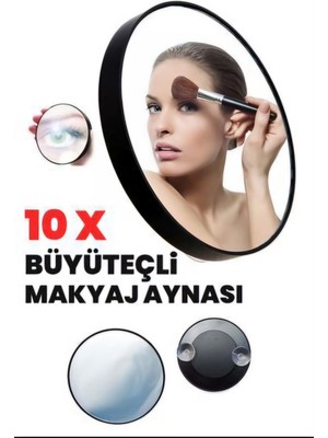 Özgürce 10X Büyüteçli Vantuzlu Büyük Ayna, 9cm Kullanışlı ve Şık Tasarım