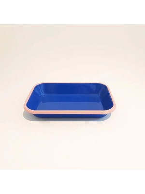 Emayra Emaye Meze Tabağı Kobalt Pembe 22 x 16 cm