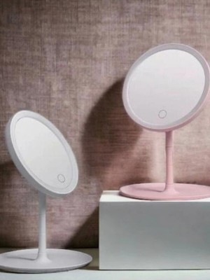 Özgürce Renkli Işıklı, USB Şarjlı, Dokunmatik, Yuvarlak Masa Aynası