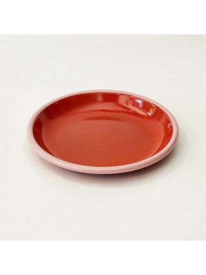 Emayra Emaye Tabak 20 cm K. Somon Kordon Pembe