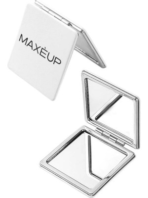 Özgürce Mini Taşınabilir Çift Taraflı Kapaklı Ayna, Beyaz Cep Makyaj Aynası