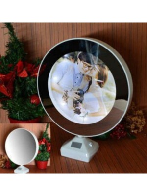 Özgürce LED Işıklı Yuvarlak Sihirli Ayna Dekoratif Fotoğraf Çerçevesi