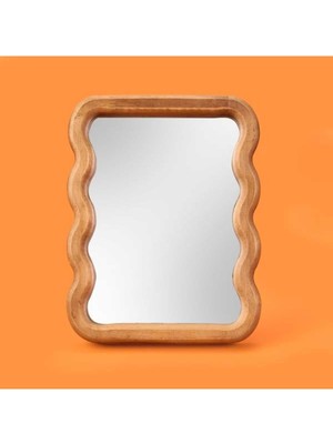 Özgürce Kahverengi Bath Wavy Ayna, 22,5 Cm, Şık ve Modern Tasarım