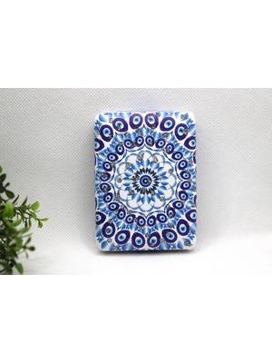 Özgürce Taş Işlemeli Desenli Dikdörtgen Cep Çanta Aynası