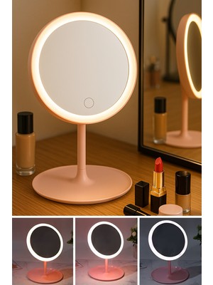 Özgürce Renkli LED Modlu Katlanabilir Masaüstü Makyaj Aynası