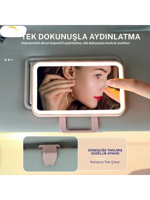Özgürce 360° Makyaj Aynası, LED Işıklı, Dokunmatik, Çok Modlu, Pilli/şarjlı