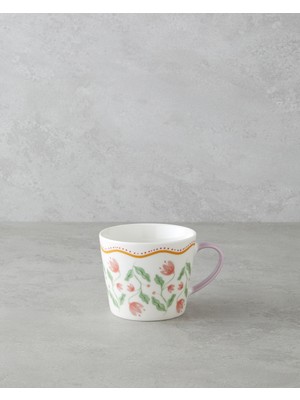 English Home Floral Bliss Yeni Bone China Renkli Kupa 450 ml 1 Parça Şık Tasarım