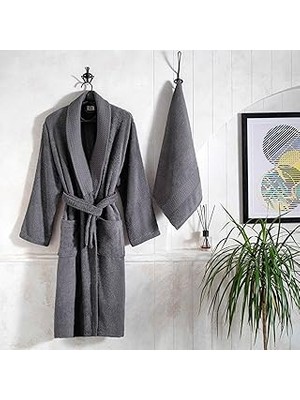 SHC4200 Pamuk Bornoz Seti Antrasit