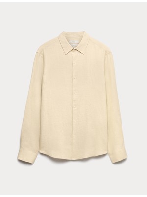 Marks & Spencer Regular Fit Saf Keten Gömlek