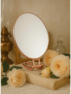 Özgürce Çift Taraflı Ayarlanabilir Masaüstü Makyaj Aynası, Kristal Teması