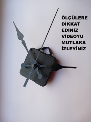 Cnr Shop Saat Mekanizması 22 mm Şaft Boyu Sessiz Çalışır Saat Makinesi Desenli Akrep-Yelkovan-Saniye-(Askılı)