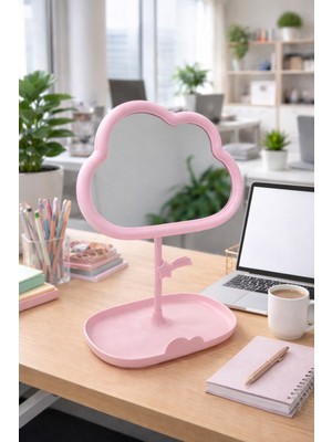 Özgürce Bulut Şekilli Estetik Masaüstü Makyaj Aynası, Dekoratif ve Şık Tasarım