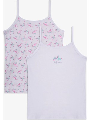 Penti Kırık Beyaz Kız Çocuk Lovely Pamuklu 2'li Atlet