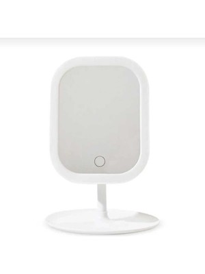 Özgürce 3 Renk Led'li Taşınabilir Şarjlı Işıklı Kare Makyaj Aynası