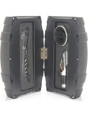 Feyza Design Şık Fıçı Tirbuşon Seti, Şarap Severler Için Mükemmel Hediye Seçeneği