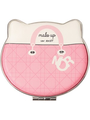 Özgürce Renkli ve Desenli Taşınabilir Makyaj Aynası, Sevimli Kedi ve Çanta Modeli