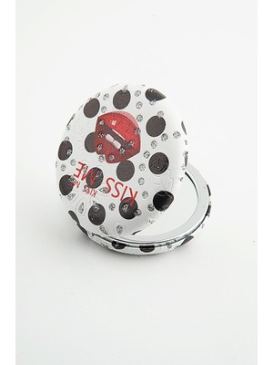 Özgürce Küçük Dudak Motifli Cep Makyaj Aynası, Şık ve Pratik Taşıma Aksesuarı