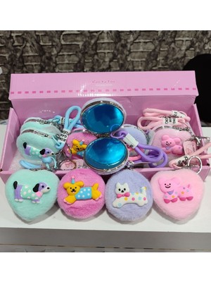 Özgürce Hayvan Figürlü Peluş Çanta Aynası, Pratik ve Şık Makyaj Aksesuarı