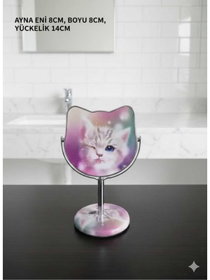 Özgürce Ayarlanabilir 8X8X14 cm Kare Masa Üstü Makyaj Aynası, El Aynası