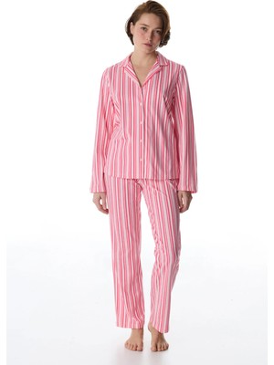 Penti Pembe Sleeper Club Pamuklu Gömlek Pantolon Pijama Takımı