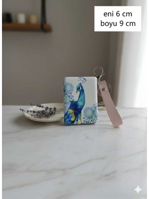 Özgürce Çift Taraflı Büyüteçli Kapaklı Taşınabilir Mini Ayna, Anahtarlıklı