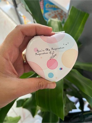 Özgürce Kalpli Figürlü Taşınabilir Makyaj Aynası Çanta ve Cep Aynası