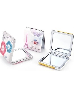 Özgürce Çift Taraflı Makyaj Aynası Çanta Boyu, Manyetik Kare Çerçeve