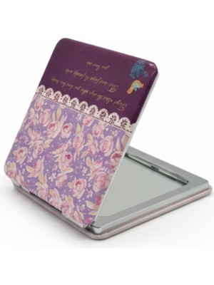 Özgürce Şık 6x6 cm Kare Kapaklı Taşınabilir Makyaj Aynası