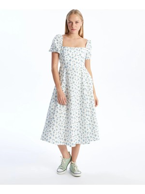 Lc Waikiki Yeni Sezon Kare Yaka Çiçekli Kadın Elbise