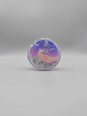 Özgürce Yuvarlak Ayna Geyik Desenli Şık ve Modern Dekorasyon Parçası