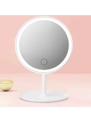 Özgürce LED Işıklı Dokunmatik Yuvarlak Masa Üstü Makyaj Aynası