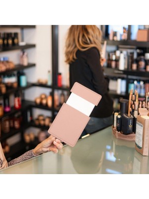 Özgürce Şık Pembe Mini Taşınabilir Makyaj Aynası ve Deri Koruma Kılıfı