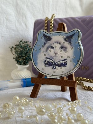 Özgürce Kedi Desenli Şeffaf Makyaj Aynası, Pratik ve Şık Tasarım