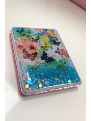 Özgürce Simli Kelebek Desenli Şık Ayna, Zarif ve Parlak Dekoratif Parça