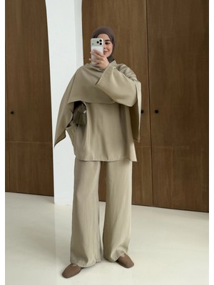 Moda Aksa 61835 Ktc Şallı Pantolon Takım Yeşil