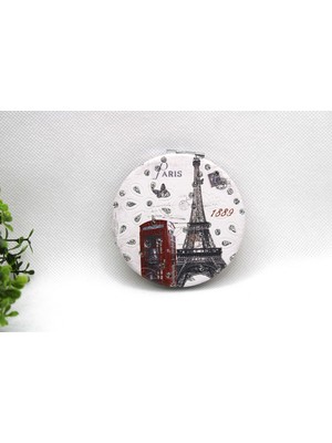 Özgürce Taş Işlemeli Yuvarlak Cep Çanta Aynası, Şık ve Taşlı Tasarım