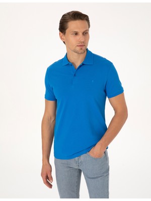 Pierre Cardin Erkek Saks Slim Fit Basic Tişört 50325323-VR045