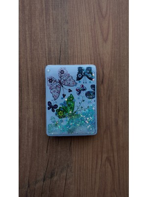 Özgürce Şık Çift Taraflı Simli Kapaklı Cep Makyaj Aynası