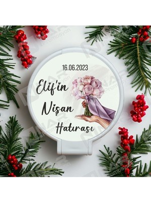 Özgürce 30 Adet Renkli Cep Aynası, Uv Baskılı, Özel Gün Hediyesi, Şık Ambalajlı